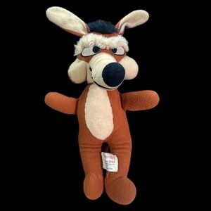 Wiley Wile E Coyote Plush Stuffed Animal 15" Tall Warner Bros 1971 Mighty Star